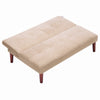 Upholstered Beige Fabric Folding Sofa Bed 2 Seater Couch Recliner Chair Loveseat