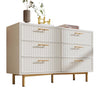 CHEST OF 6 DRAWERS WOODEN BEDROOM HOME FURNITURE CLOTHING STORAGE UNIT WHITE