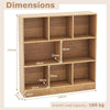 100 CM Wood Display Shelf Living Room Open Storage Cubes-Natural
