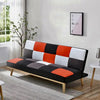 Fabric Foldable Lazy Sofa Bed, Adjustable 2-Tone Couch, Converts to Bed