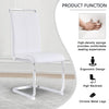 Dining Chairs Set of 4 Faux Leather with Stylish Cantilever Metal Frame White