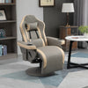 Manual Recliner Armchair PU Sofa Chair w/ Adjustable Leg Rest & 135° Reclining