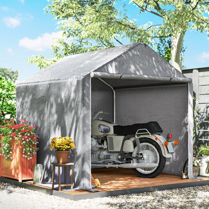 6.5' x 6.5' x 6.5' Garden Garage Storage Tent Steel Frame Waterproof, Grey