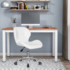 Computer Desk Chair Office Cushioned Chair Chrome Legs Swivel Fabric/PU/Velvet