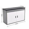 Shoe Bench with Cushion Wood Storage Cabinet Padded Seat Cupboard Footwear Rack