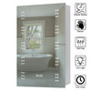 Led Mirror Medicine Cabinet Glass Shelves Waterproof Toiletries Cosmetics Clock