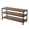4ft Long Console Table Industrial 3 Tier Display Shelf Storage Rack with Wheels