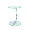 Sofa Bed Side End Table Small Coffee Tea Tables Lamp Stand Chrome Legs Glass Top