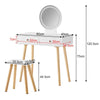 Dressing Table With Stool Led Lights Vanity Makeup Desk Set With 2 Drawers White