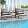 5 Pieces Wicker Patio Furniture Patio Conversation Bistro Set