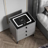 3 Drawers LED Bedside Table Wireless Charging Nightstand Bedside Cabinet Modern