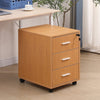 Mobile 3 Drawers Filing Pedestal Cabinets File Chest Storage Wooden Lockable