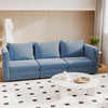 Flamaker Cord Corner Sofa Suite Set Footstool 3 Seater Grey Blue Beige Chairs