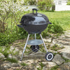 57cm Charcoal Grill BBQ with Thermometer, Stand Wheels& Cooker with Porcelain