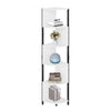 6-Tier Zigzag Corner Bookshelf, Freestanding Bookcase for Living Room, White