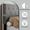 Suspension LED UPHOLSTERED BED FRAME 4FT6 Double Size With Padded Headboard UK