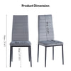 4pcs High Back Dark Grey Velvet Dining Chairs Padded Seat Dining Room Kitchen