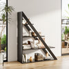 4 Tiers Triangle Ladder Shelf Bookshelf Bookcase Free Standing Display Rack Wood