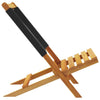 Folding Garden Chairs 4 pcs Black Solid Wood Acacia S9V2