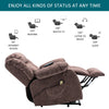 Electric Recliner Chair Fabric Upholstered Armchair Massage Heating Sofa Brown