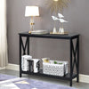 2-Tier Industrial Console Table Rustic Sofa Side Table Narrow Accent Table Black