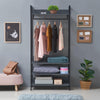 Industrial Open Wardrobe 4 Shelves Clothes Rail Rack