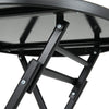 Folding Glass Table Top Round Table Coffee Seat Back Chair Outdoor Furniture Set