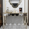 Attracting Rectangular Mirrored Console Table w/Lantern-shape Design for Hallway