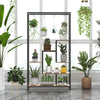 6-Tier Tall Plant Stand Display Rack Metal Plant Shelf w/10 Hanging Hooks Brown