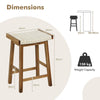 Set of 2 Bar Stools Saddle Seat Stool Counter Height Stools W/ Rubber Wood Legs
