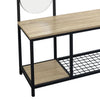 Modern Mirror Metal Coat Rack Stand with Shoe Storage Hallway Furniture 8 Hooks