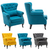 Upholstered Fabric Armchair Wing Back Fireside Chair Lounge Sofa Cushioned Seat