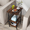 3-Tier Printer Cart with Storage Shelves & Locking Wheels-Brown