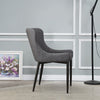 2x Luxury Dining Chair PU Faux Leather Metal Legs Grey Restaurant Kitchen Chairs
