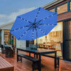 3M Garden Patio Umbrella Solar LED Light Cantilever Parasol W/ Tilt & Crank Blue