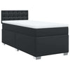 Box Spring Bed with Black 90x190 Faux Leather N8G5