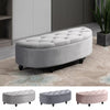 Storage Ottoman Bench Tufted Upholstered Footrest Stool w/ Wood Legs