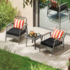 3 Piece Outdoor Rattan Wicker Garden Furniture Set with Cushions