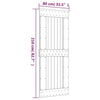 Sliding Door with Hardware Set 80x210 Solid Wood Pine I0R7