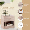 Bedroom Modern End Table Compact Nightstand w/Storage Shelf-Natural