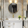 Wall Mounted Bathroom Mirror Cosmetic Makeup Shaving Mirror HD Glass Metal Frame