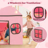 Kids Play Tent Large Playhouse w/ Side Storage Pocket-Pink + Grey