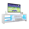 160cm High Gloss White TV Unit Cabinet TV Stand with LED Lights Storage Drawers