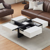 Coffee Table Living Room Table Large Storage with 4 Drawers