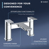 Bathroom Bath Filler Mixer Tap Modern Square Twin Lever Bath Mixer Tap Chrome