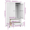 CIADAZ Wardrobe with Metal Legs White 90x55x172.5 Solid Wood OSLO, T6U1