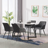 Set Of 2 Grey Dining Chairs Faux Leather Office Chairs Padded Seat Kitchen