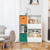 Kids Storage Cabinet 2 Storage Baskets Children Bookcase Wooden Toy Storage
