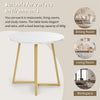 Round Dining Table for 4 People Circular Modern Dining Table with Gold Metal Leg