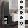 5-Tier Bathroom Floor Cabinet Tall Narrow Storage Cabinet Organizer w/Doors